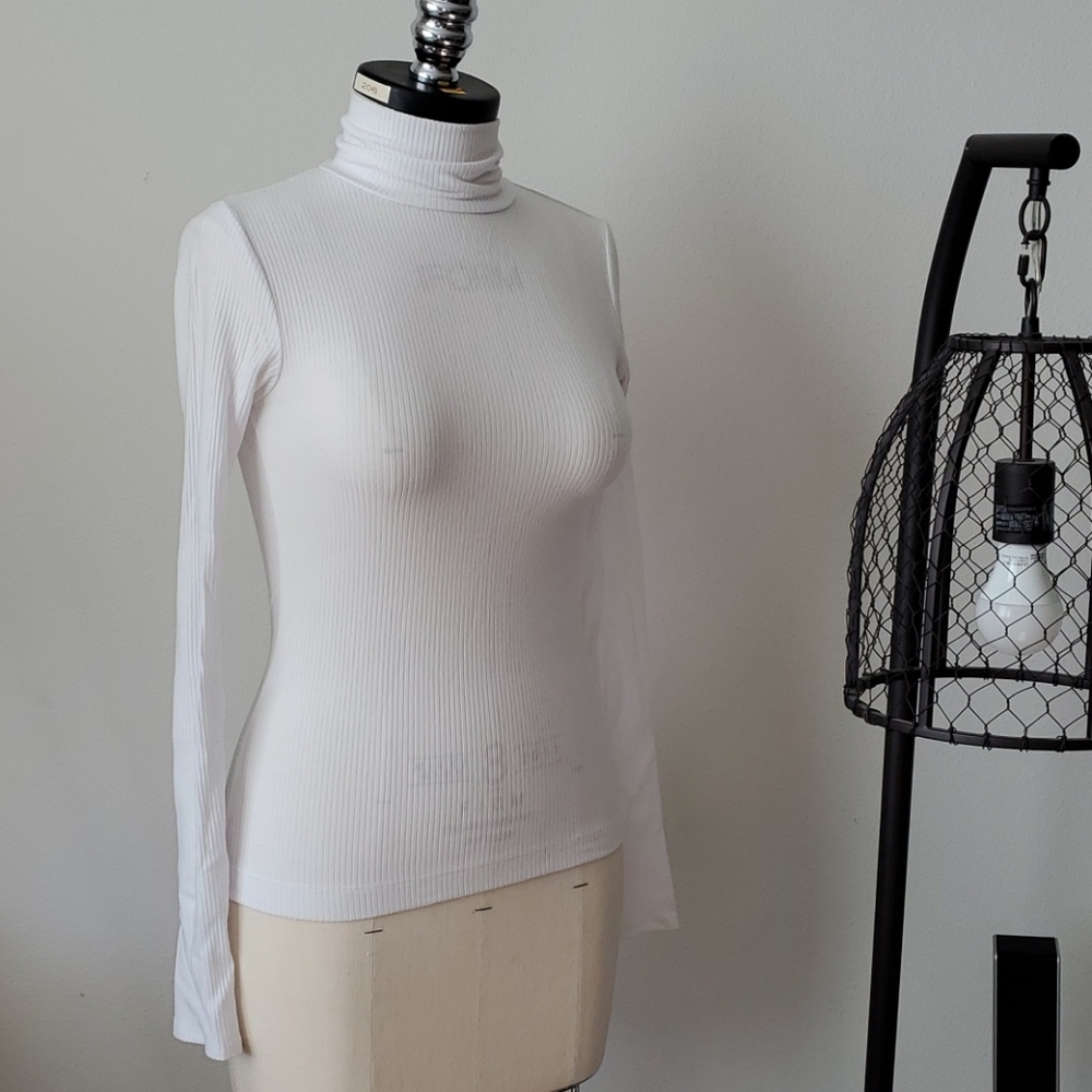 7 For All Mankind Ribbed Long Sleeve Top